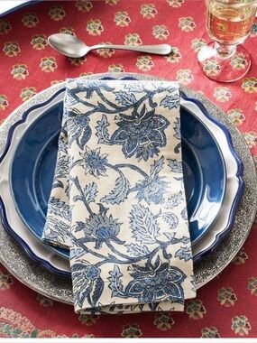 NWT Pottery Barn Briar Cotton/Linen Napkins - Set Of 4